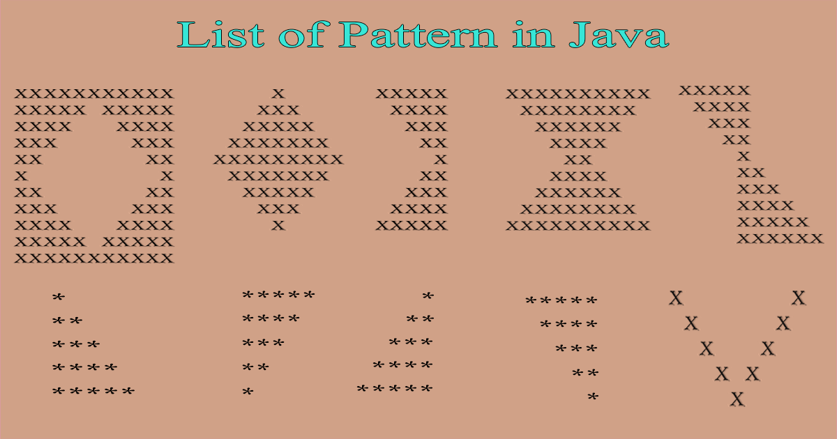 List of Pattern In Java Using For,While,DoWhile AHIRLABS